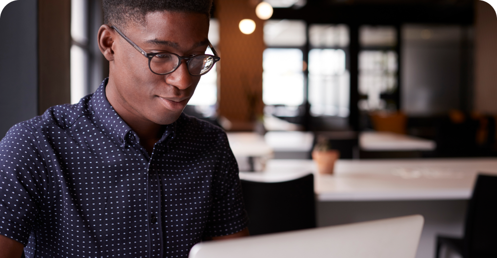 man working on a laptop